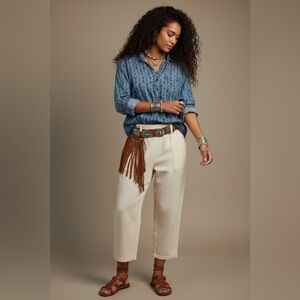 Women’s Andrea Jovine Boho Southwestern Print Chambray TunicTop XL